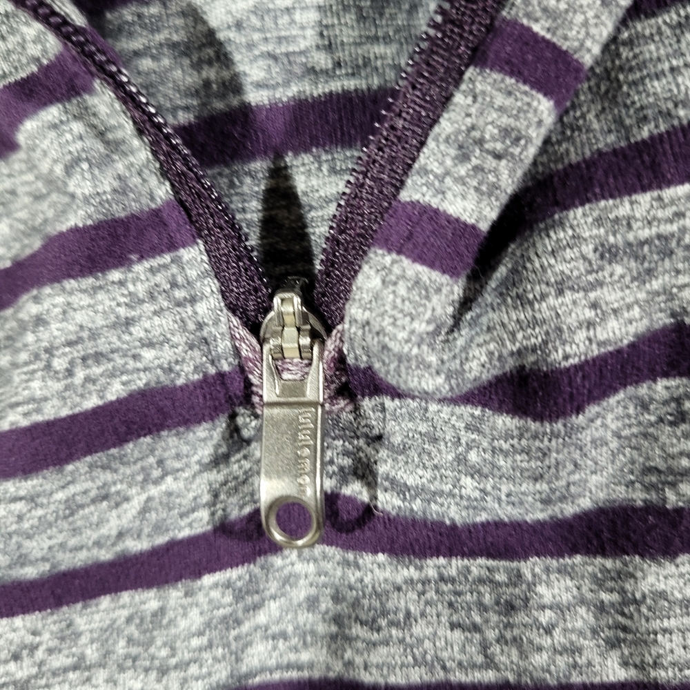 Lululemon Surge Warm 1/4 Zip Pullover Yachtie Stripe Heathered Grey Purple Large - Picture 9 of 16